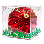 Ялинкова іграшка - куля гарбуз пластикова, D15 см, червона, пластик (030460-3), фото 2