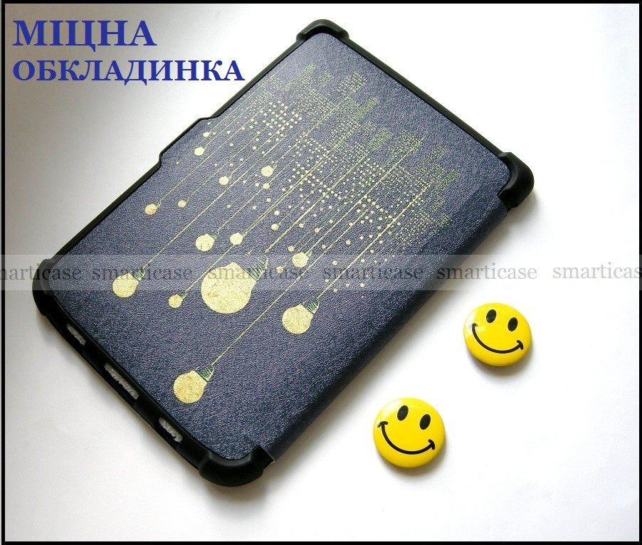 Синий чехол обложка с рисунком для Pocketbook 616, 627, 632 покетбук - фото 4 - id-p1012887800