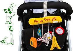 Дитяча іграшка підвіска на коляску ліжечко "Сова". Дитячий музичний мобіль для ліжечка, коляски