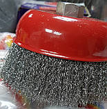 Щітка чашкова для КШМ плетений дріт 65 мм х М14 Werk, фото 4