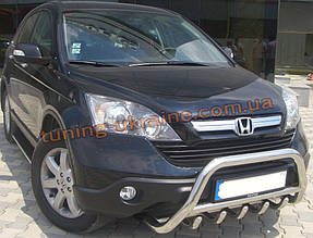 Захист переднього бампера кенгурятник з нержавійки на Honda CR-V 2007-2012