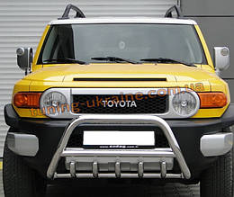 Захист переднього бампера кенгурятник з нержавійки на Toyota FJ Cruiser 2006