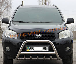 Захист переднього бампера кенгурятник з нержавійки на Toyota RAV4 2006-2010