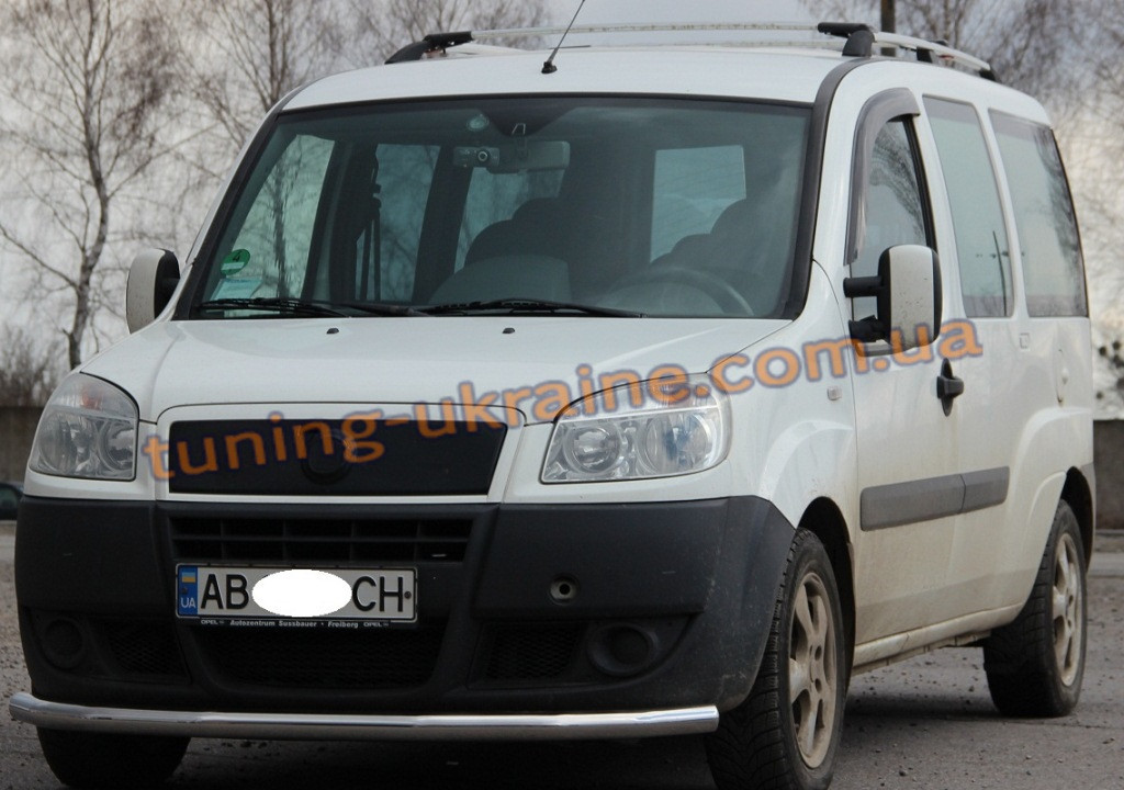 Захист переднього бампера труба одинарна з нержавійки на Fiat Doblo 2000-2010