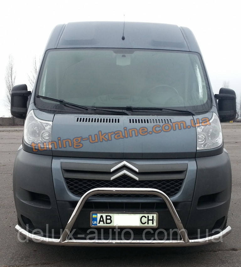 Кенгурятник з вусами з нержавійки на Citroen Jumper 2007-2013