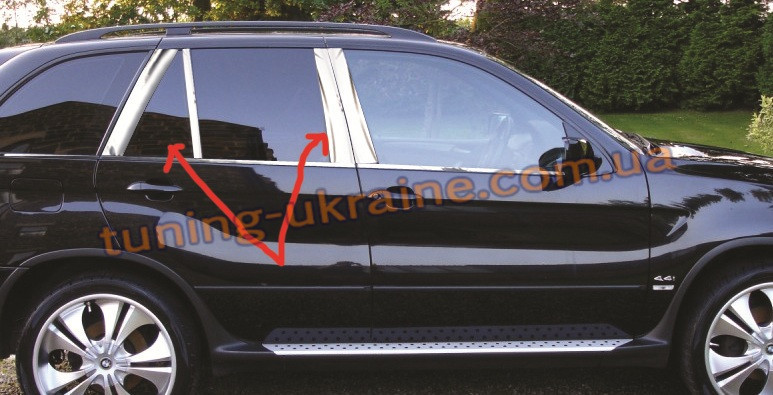 Накладки на стійки Carmos на BMW X5 E53 1999-2006