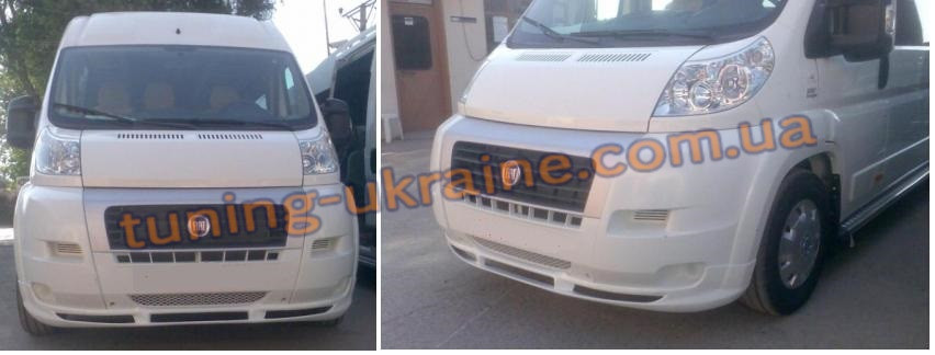 Спідниця на передній бампер під фарбування на Citroen Jumper 2007-2013