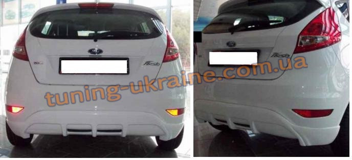 Спідниця на задній бампер під фарбування на Ford Fiesta 5 дверей 2008-2015