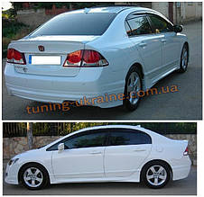 Накладки на пороги Mugen под покраску на Honda Civic 8 2005-2011