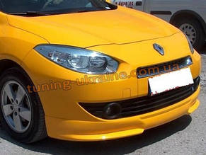 Спідниця на передній бампер під фарбування на Renault Fluence 2009-2012