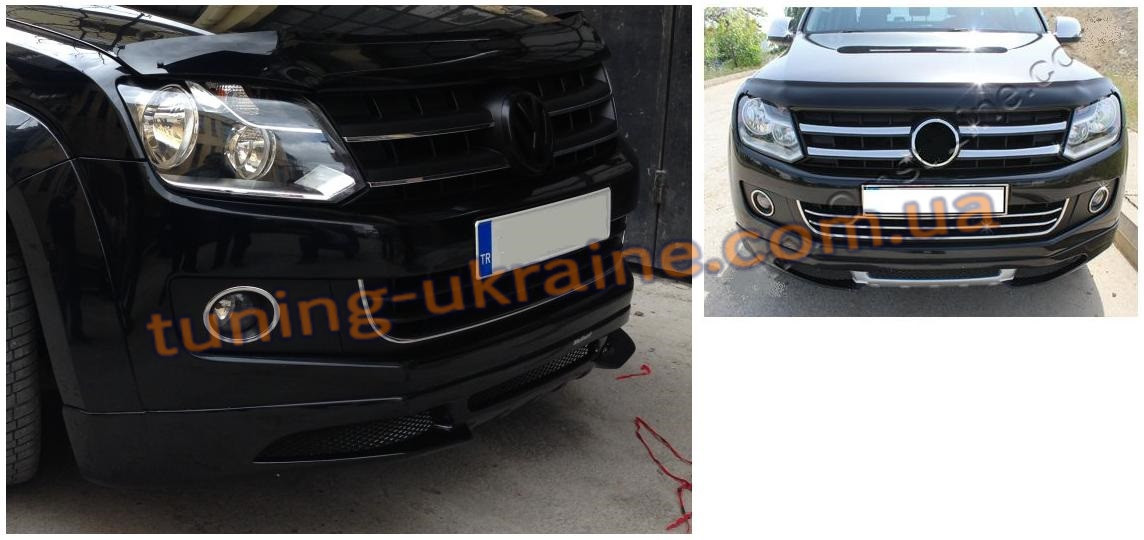 Спідниця на передній бампер під фарбування на Volkswagen Amarok 2010