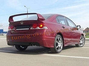 Спойлер Mugen Style зі склопластику на Honda Civic 8 2005-2011 седан