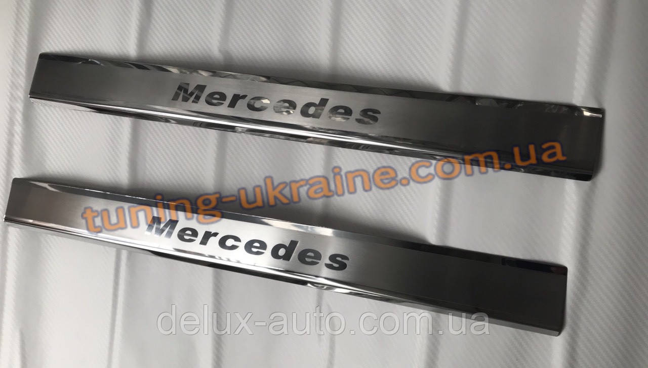 Хром накладки на пороги на короб для Mercedes Vito W640 2015+