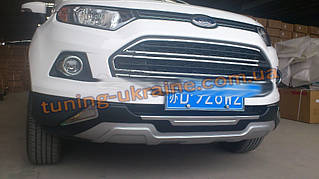 Передня накладка на бампер губа на Ford EcoSport 2012+ рр.