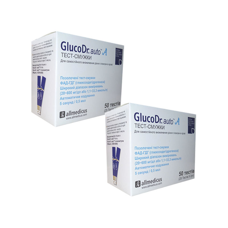 GlucoDr auto тест смужки AGM 4000 No50 — 2 уп. (100 шт.)