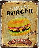 Металева табличка / постер "Чізбургер / Cheeseburger (Try Me!)" 18x22см (ms-001045)