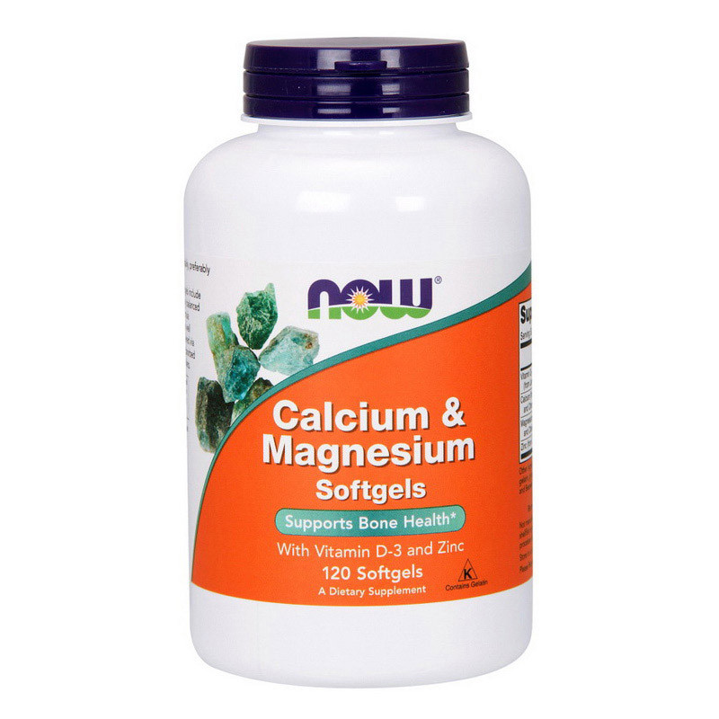 Вітамінно-мінеральний комплекс NOW Foods Calcium & Magnesium with Vit D and Zinc 120 Softgels