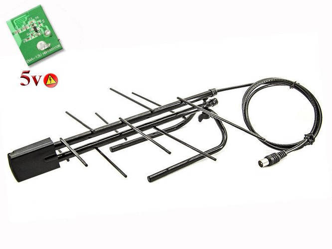 АНТЕННА КОМНАТНАЯ EUROSKY ES - 005А с усилителем 5В (ID#614891804 ...