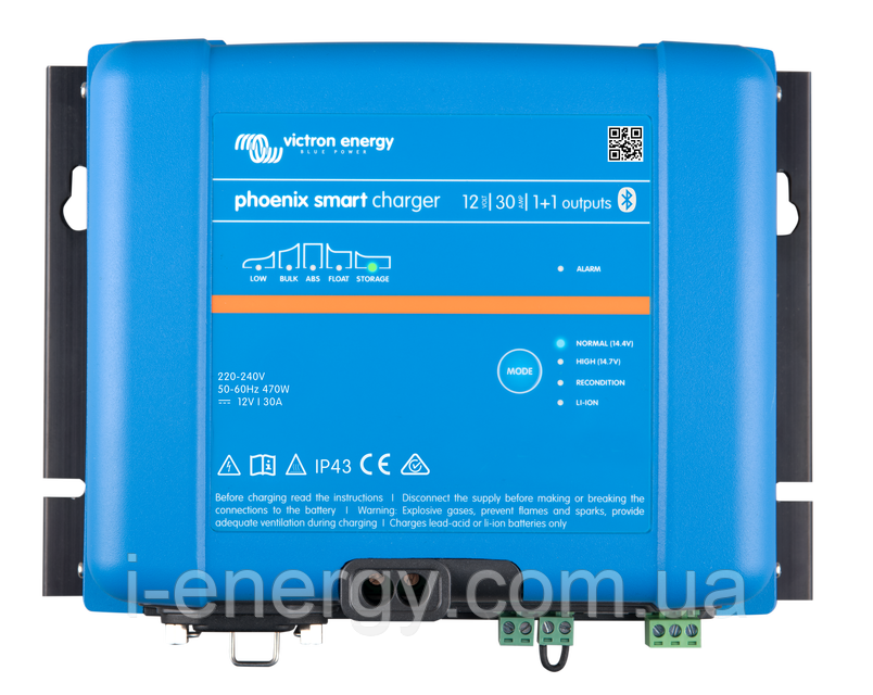Зарядний пристрій Phoenix Smart IP43 Charger 24/16 (1+1) PSC241651085 Victron Energy 24В 16А на 2 виходи