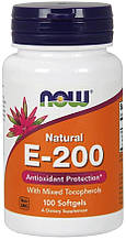 Вітамінна добавка NOW Foods Vitamin E-200 IU Mixed Tocopherols Softgels 100 caps