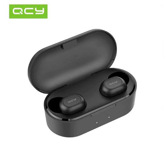 Навушники вакуумні бездротові QCY QS2 з мікрофоном (чорні), фото 1