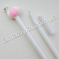 Ручка гелевая белый Фламинго