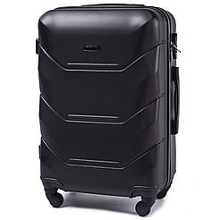 Валіза пластикова на 4 колесах Wings 147 Середня (M) Чорна