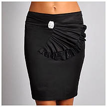 Спідниця міні завужена коротка чорного кольору р.44, фото 3