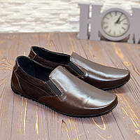 Туфли мужские комбинированные, цвет коричневый