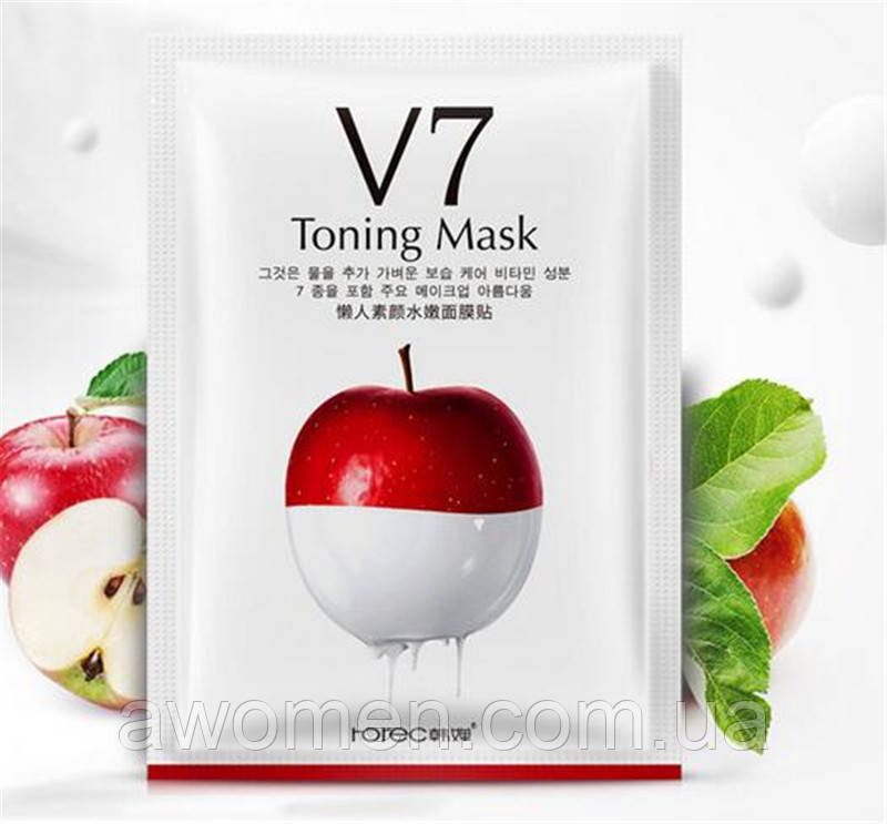 Тонізувальна вітамінна тканинна маска Rorec V7 Toning Mask 30 g