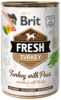 Консерви для собак Brit Fresh Turkey With Peas індичка, горох 400 гр (100157)