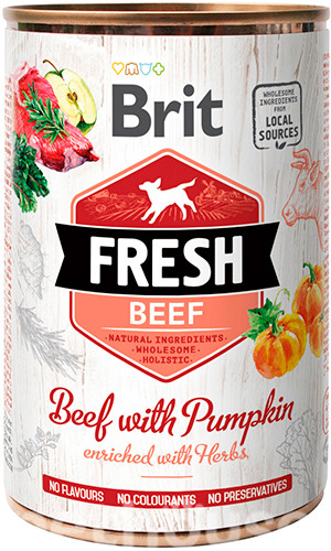 Консервы для собак Brit Fresh Beef With Pumpkin говядина, тыква 400 гр (100162)