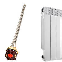Тен 300 Вт, 1" дюйм для алюмінієвого радіатора з терморегулятором