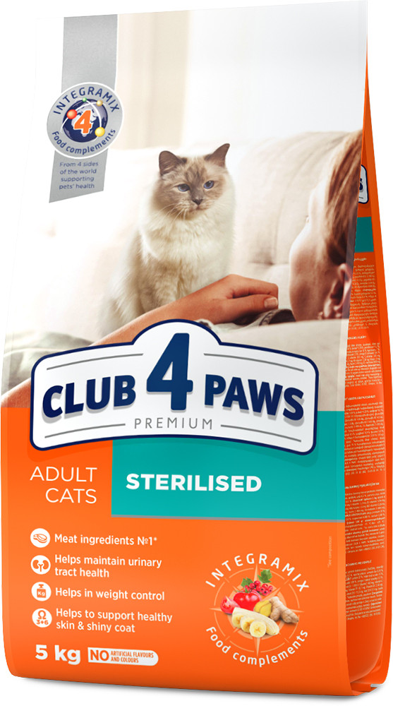 Сухий корм Клуб 4 Лапи Преміум 5 кг для стерилізованих дорослих кішок