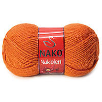 Пряжа Nako Nakolen 6963 терракот (нитки для вязания Нако Наколен) полушерсть 49% шерсть, 51% акрил