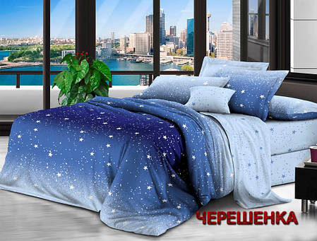 Полуторна постільна з бязі ніжно блакитного кольору "Gold" №154096АВ, фото 1