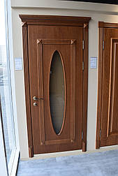 Міжкімнатні двері кольору горіх з напливом