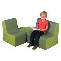 Модульный набор кресло-диван кожзаменитель Зеленый 120х80х60 см (Тia-sport ТМ)