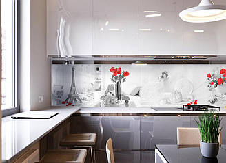 Кухонний фартух Домашній затишок (фотодрук плівка для стінових панелей Франція Ейфелева вежа) 600*2000 мм