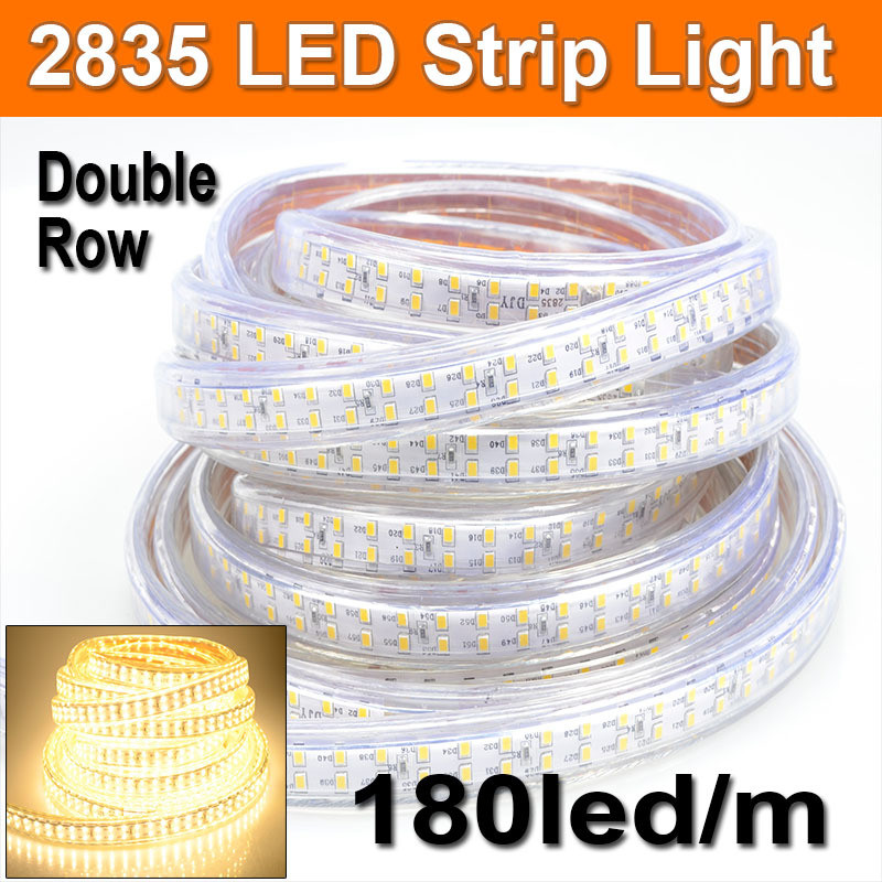 Dilux — Світлодіодна стрічка SMD 2835 180 шт./м IP67 220В тепла біла