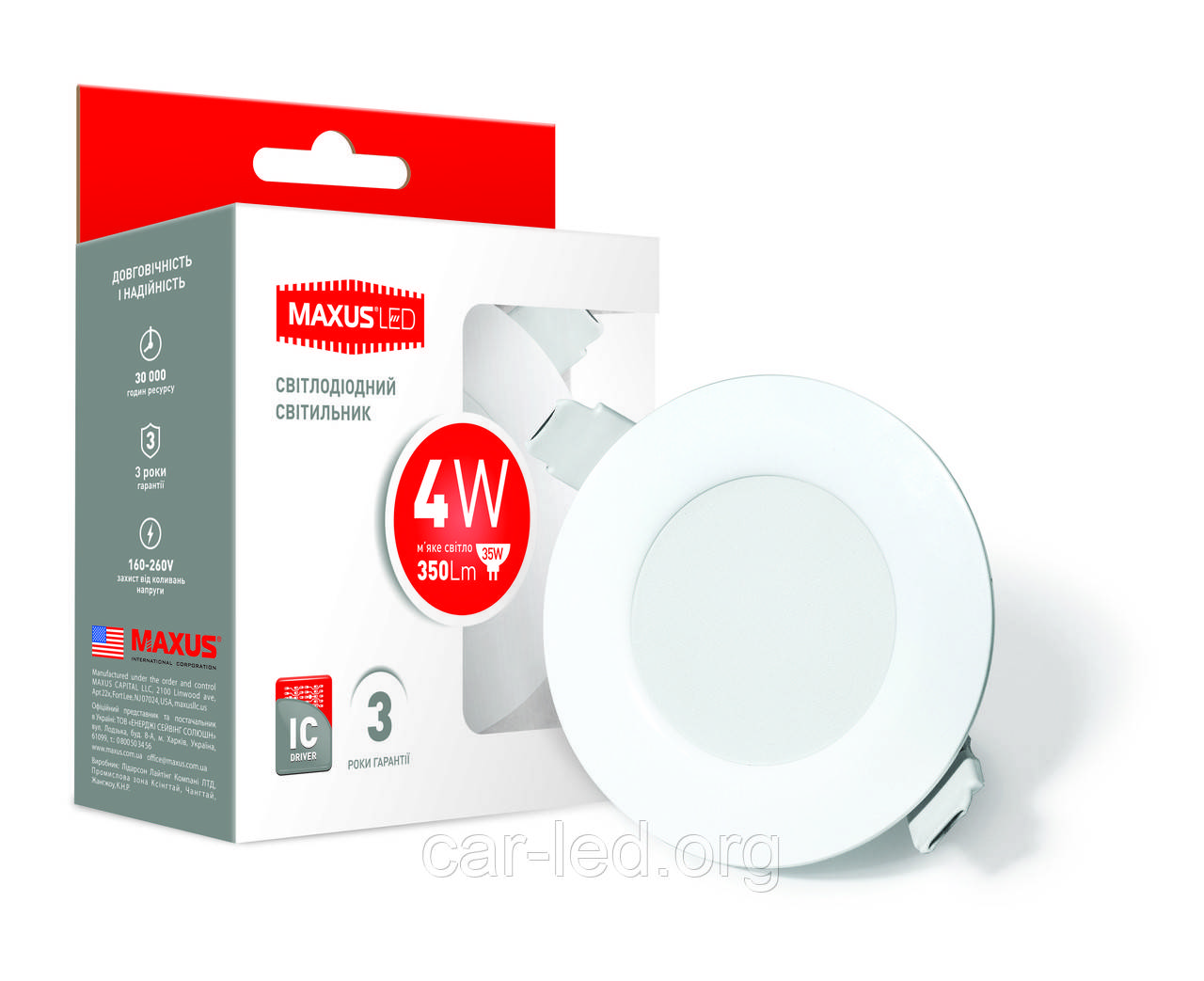 Точечный LED светильник 4W (320Lm) мягкий свет (1-SDL-001-01)