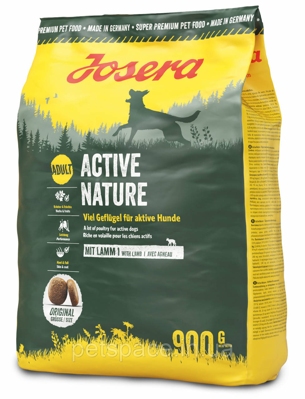 Корм Josera Active Nature (Йозера Актив Нейчер для активних з м'ясом птиці і ягняти) 900г.