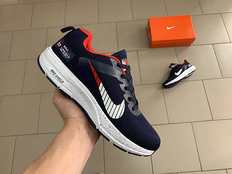 Чоловічі кросівки Nike Air Zoom Pegasus Shield Blue/Red сині з червоним хіт 2019, фото 1