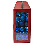 Набір ялинкових іграшок - новорічний, 45 шт, D4-6 см, синій, мікс, пластик (031436-4), фото 3