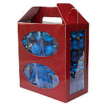 Набір ялинкових іграшок - новорічний, 45 шт, D4-6 см, синій, мікс, пластик (031436-4), фото 5