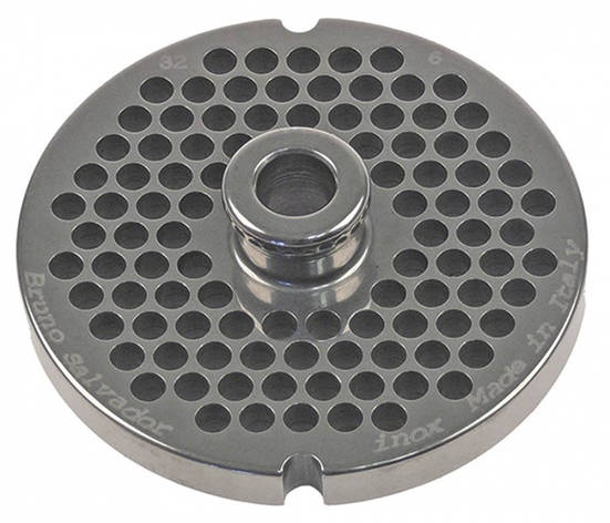 Решітка 6 мм з центр. втулкою для м'ясорубки мод.32 (D100/d13.5мм) система Enterprise, фото 1