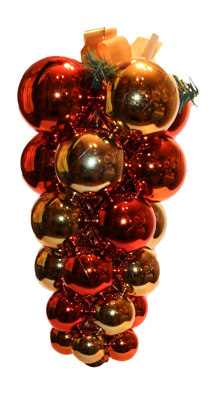 Велика ялинкова іграшка - виноград, пластик, золотисто-коричневий, 38-40 см (031450), фото 1