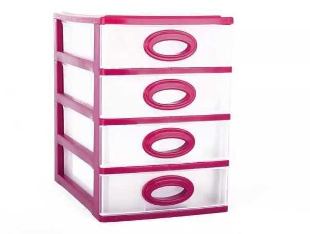 Комод міні 4 яруси 27*19*26,5 рожевий "K-PLAST"., фото 1