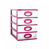 Комод міні 4 яруси 27*19*26,5 рожевий "K-PLAST"., фото 2