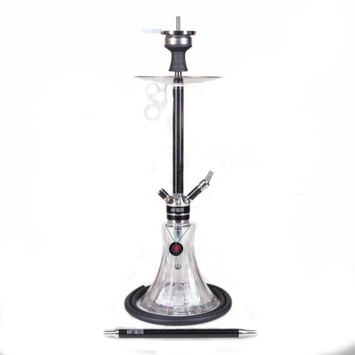 Кальян AMY Deluxe SS 22.01 R Carbonica Pride висота 80 см на 1 персону чорний/прозорий